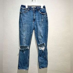 Abercrombie & Fitch The Mom High Rise Distressed Jeans